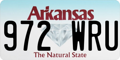 AR license plate 972WRU