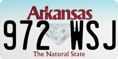 AR license plate 972WSJ