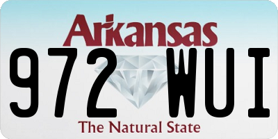AR license plate 972WUI