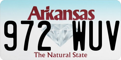 AR license plate 972WUV