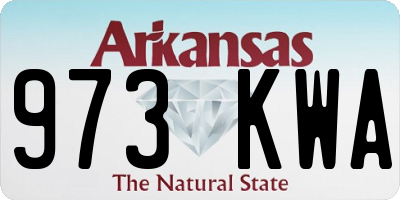 AR license plate 973KWA
