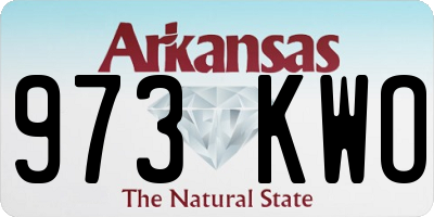 AR license plate 973KWO