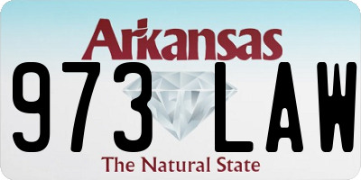 AR license plate 973LAW