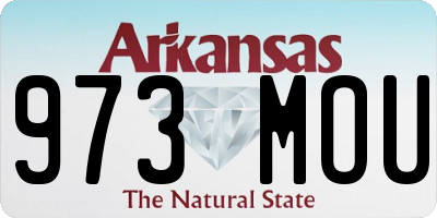 AR license plate 973MOU
