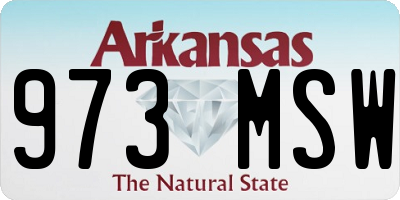 AR license plate 973MSW