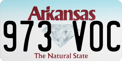AR license plate 973VOC
