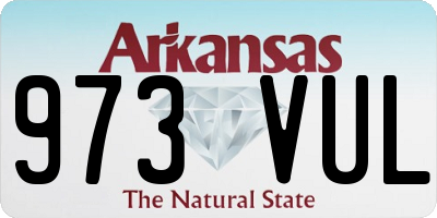 AR license plate 973VUL