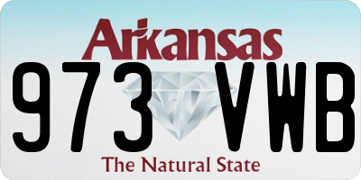 AR license plate 973VWB
