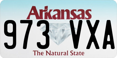 AR license plate 973VXA