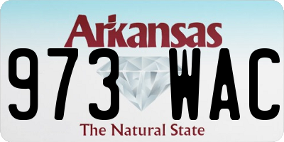 AR license plate 973WAC