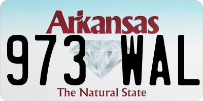 AR license plate 973WAL