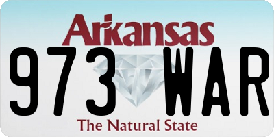 AR license plate 973WAR
