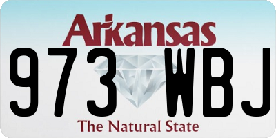 AR license plate 973WBJ