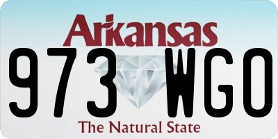 AR license plate 973WGO
