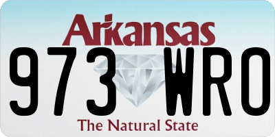 AR license plate 973WRO