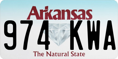 AR license plate 974KWA