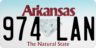 AR license plate 974LAN