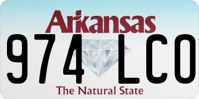 AR license plate 974LCO