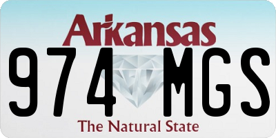 AR license plate 974MGS