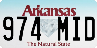 AR license plate 974MID