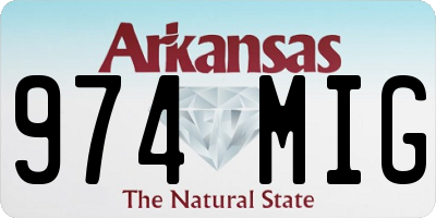 AR license plate 974MIG