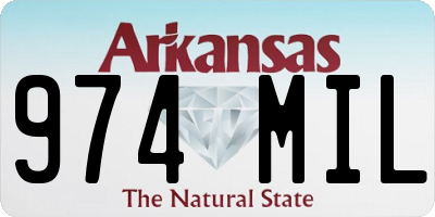 AR license plate 974MIL