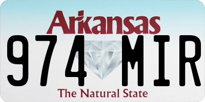 AR license plate 974MIR