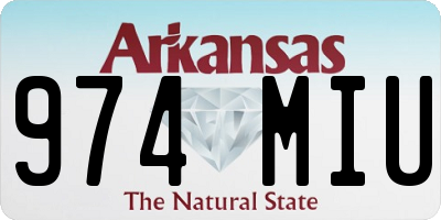 AR license plate 974MIU