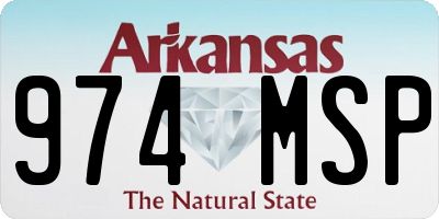 AR license plate 974MSP