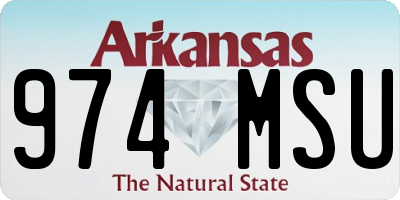 AR license plate 974MSU