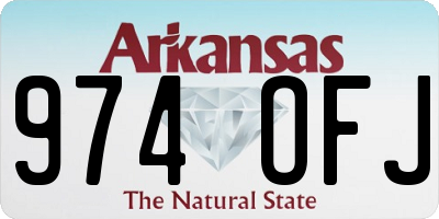 AR license plate 974OFJ