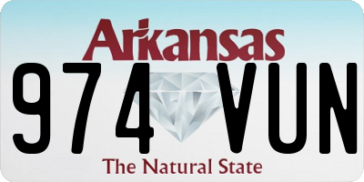 AR license plate 974VUN