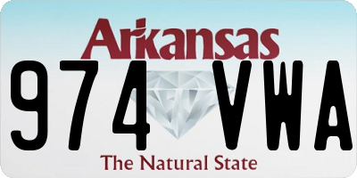 AR license plate 974VWA