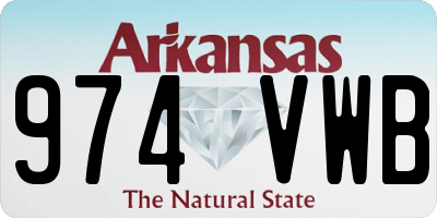 AR license plate 974VWB