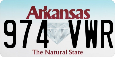 AR license plate 974VWR