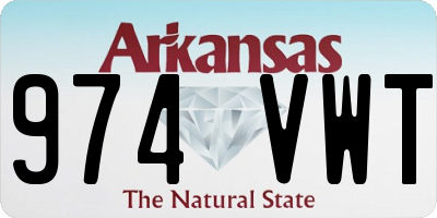 AR license plate 974VWT