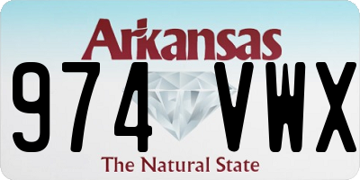 AR license plate 974VWX