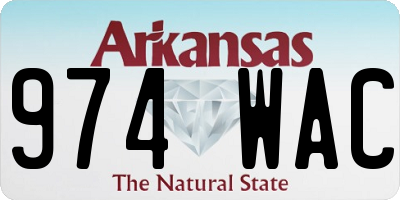 AR license plate 974WAC