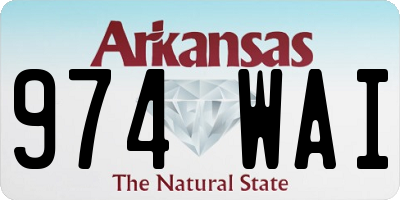 AR license plate 974WAI