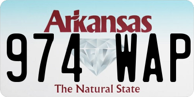 AR license plate 974WAP