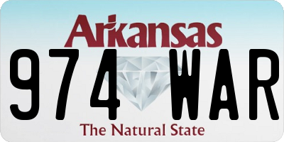 AR license plate 974WAR