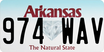 AR license plate 974WAV