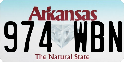 AR license plate 974WBN