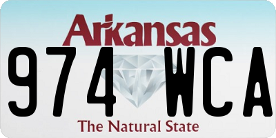 AR license plate 974WCA