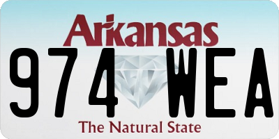 AR license plate 974WEA