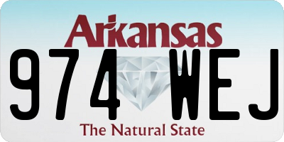 AR license plate 974WEJ