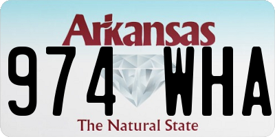 AR license plate 974WHA