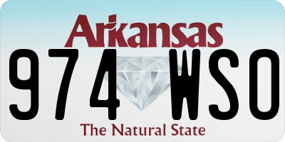 AR license plate 974WSO