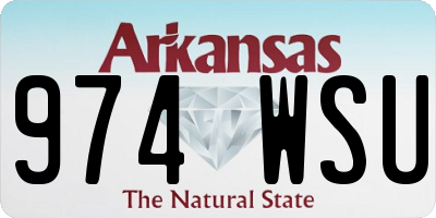 AR license plate 974WSU