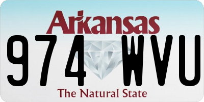 AR license plate 974WVU